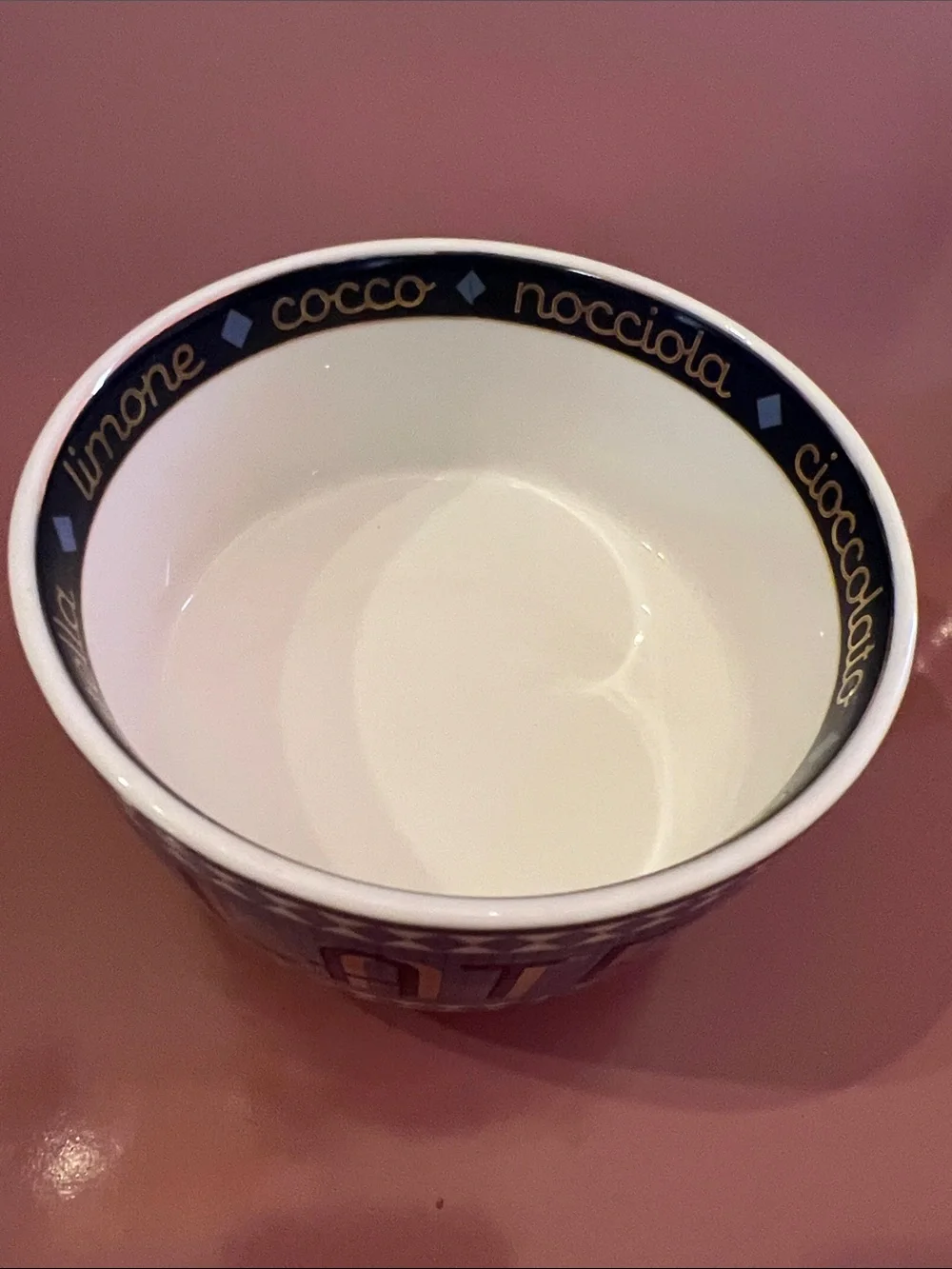 Anthropologie Bistro Tile Stoneware 24k Gold Accent Italia Gelato Bowl